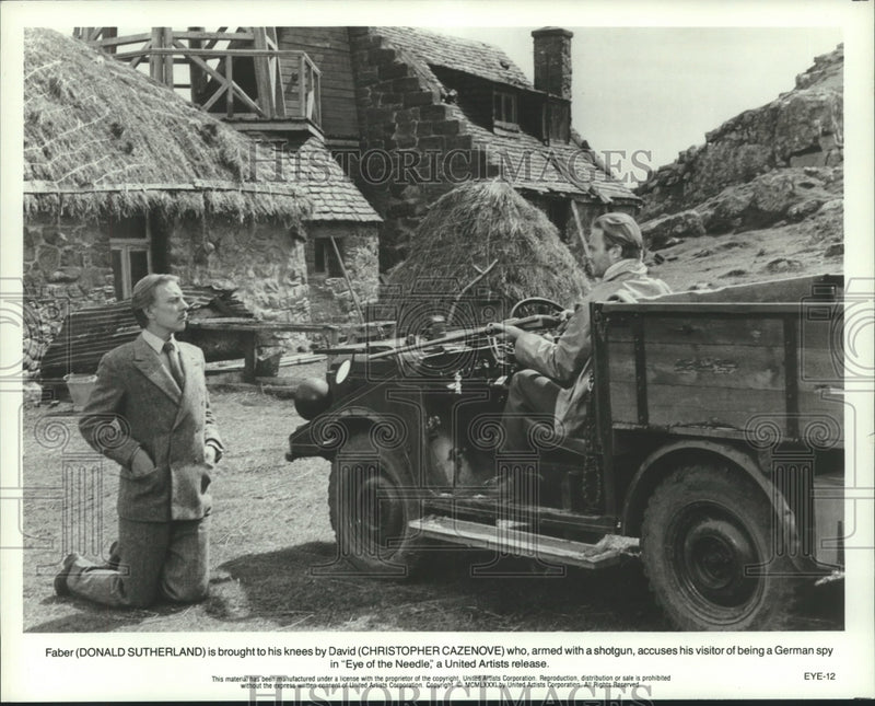 Load image into Gallery viewer, Press Photo Actors Donald Sutherland/Christopher Cazenove in "Eye of the Needle"
