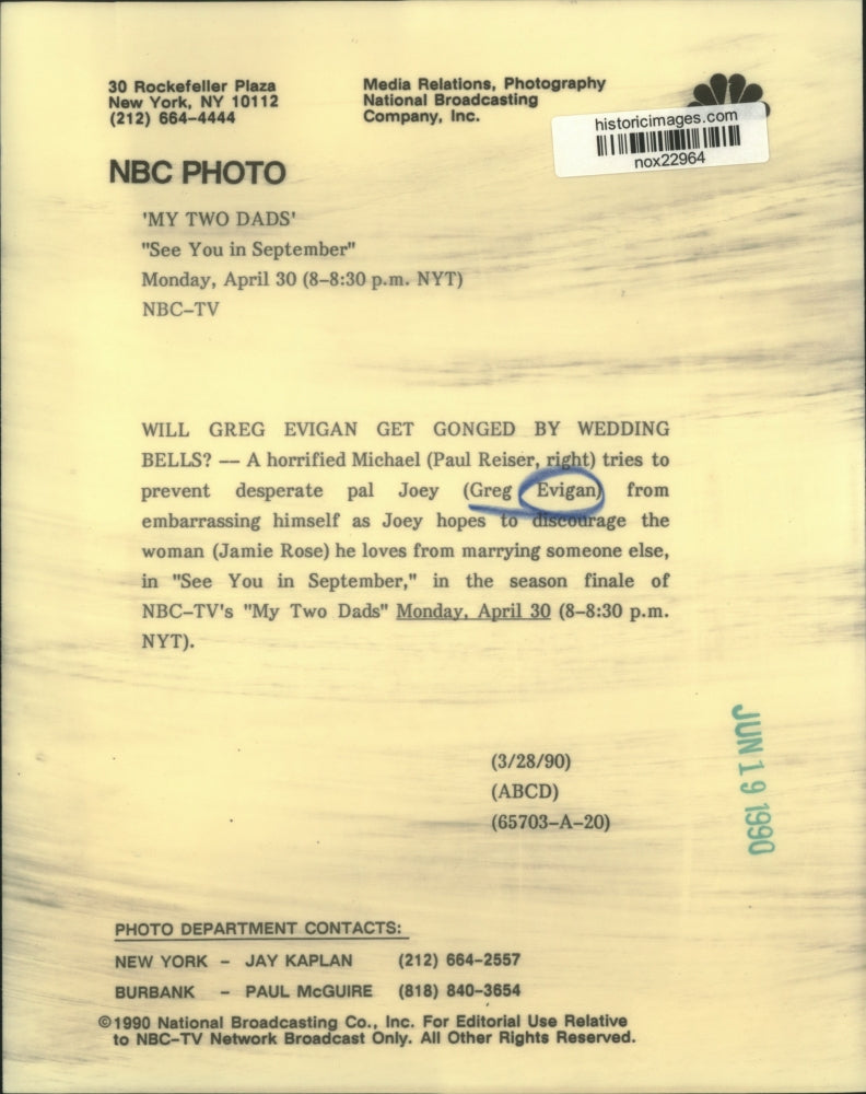 1990 Press Photo Actors in Season Finale of "My Two Dads" - nox22964