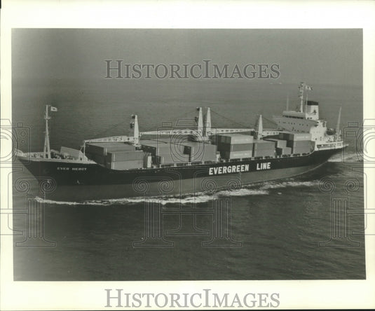 1978 Press Photo Evergreen Line, ship on the water - nox23027