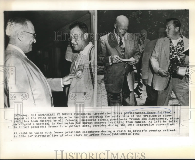 Load image into Gallery viewer, 1963 Press Photo Associated Press Photographer with Truman, Eisenhower
