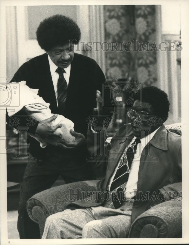 1988 Press Photo Actors Sherman Hemsley, Jester Hairston in "Amen" on NBC-TV