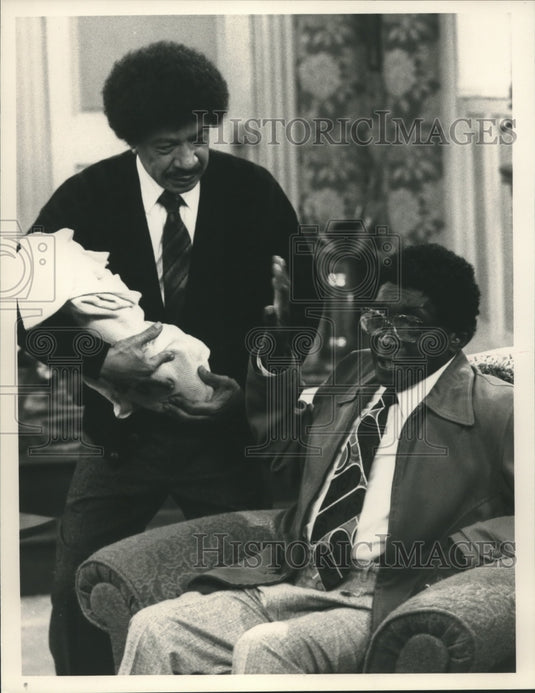 1988 Press Photo Actors Sherman Hemsley, Jester Hairston in "Amen" on NBC-TV