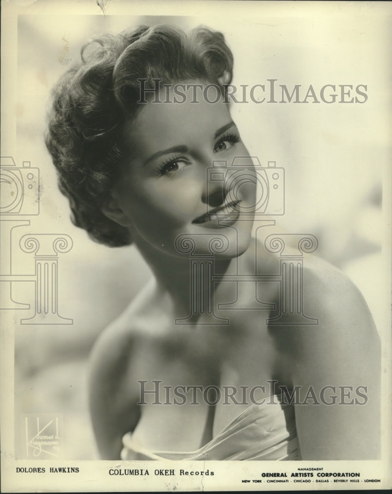 Load image into Gallery viewer, 1953 Press Photo Delores Hawkins of Columbia OKEH Records-Blue Room Amusements
