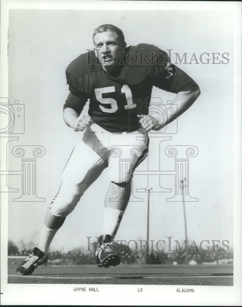 1971 Press Photo Alabama Football Player Wayne Hall, Line Backer - nox23480