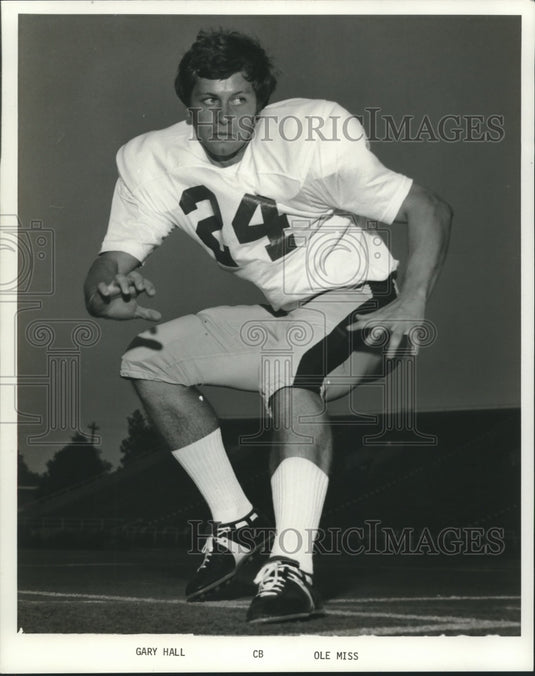 1973 Press Photo Ole Miss Football Player Gary Hall, CB - nox23489