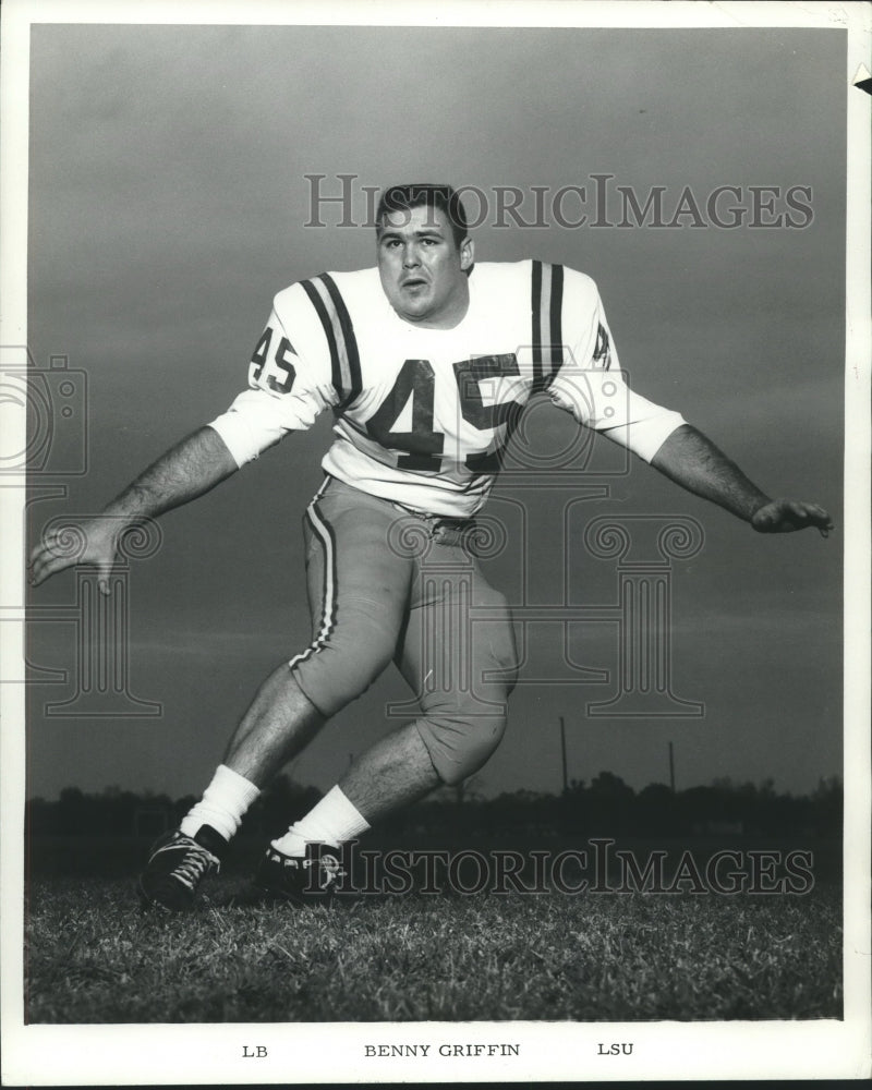 1967 Press Photo Louisiana State University Football Player Benny Griffin, LB- Historic Images