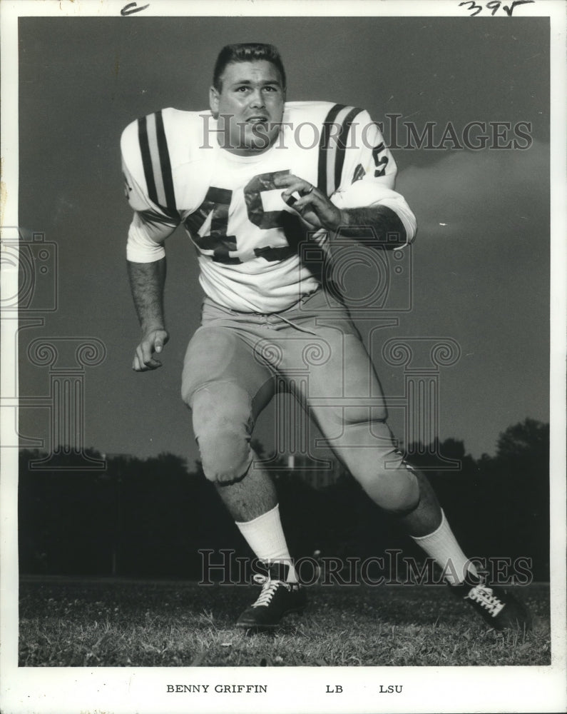 1967 Press Photo Louisiana State University Football Player Benny Griffin, LB