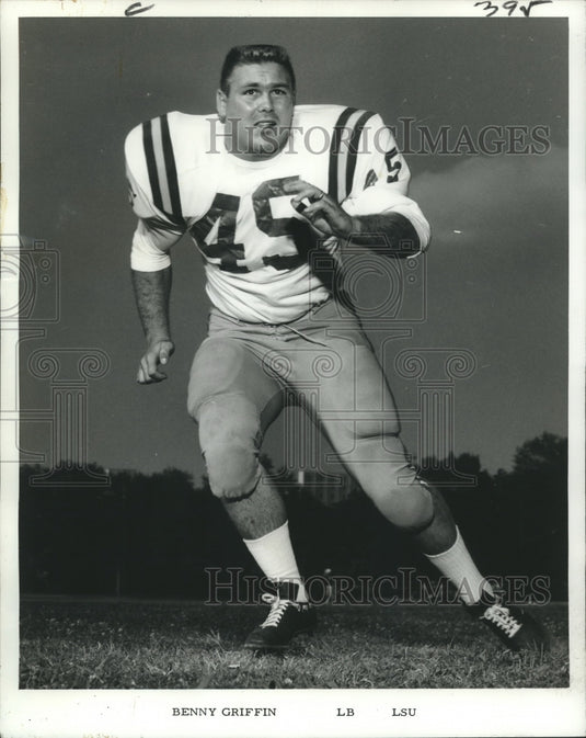 1967 Press Photo Louisiana State University Football Player Benny Griffin, LB