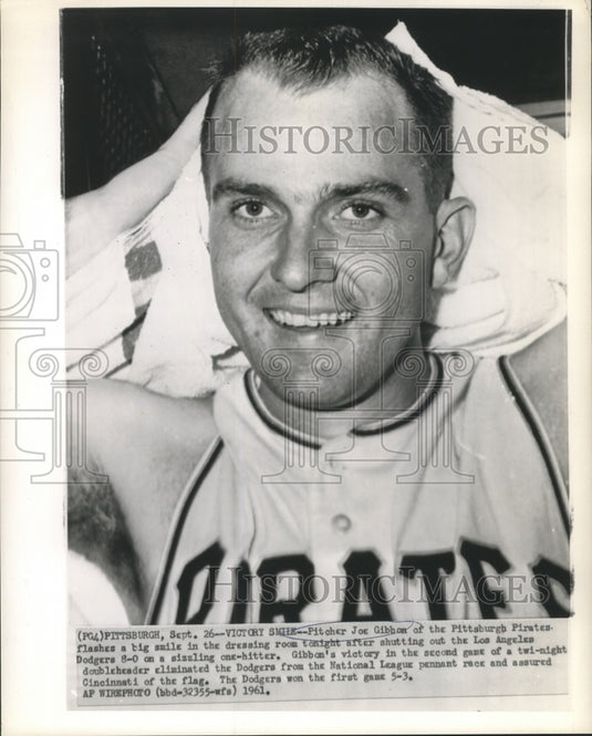 1961 Press Photo Pitcher Joe Gibbon of the Pittsburgh Pirates Baseball team