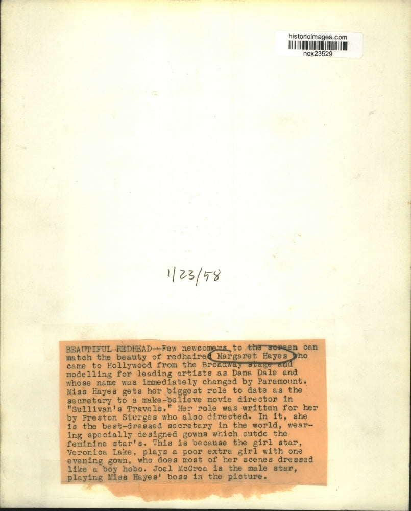 1941 Press Photo Actress Margaret Hayes of "Sullivan's Travels" - nox23529