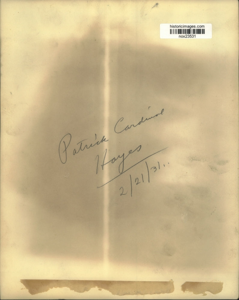 1931 Press Photo Patrick Cardinal Hayes, Archbishop of New York - nox23531