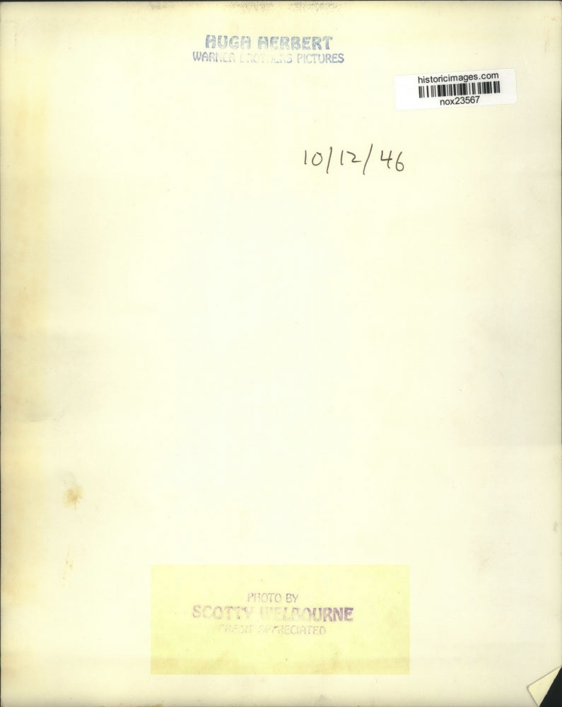 1946 Press Photo Hugh Herbert of Warner Brothers Pictures - nox23567