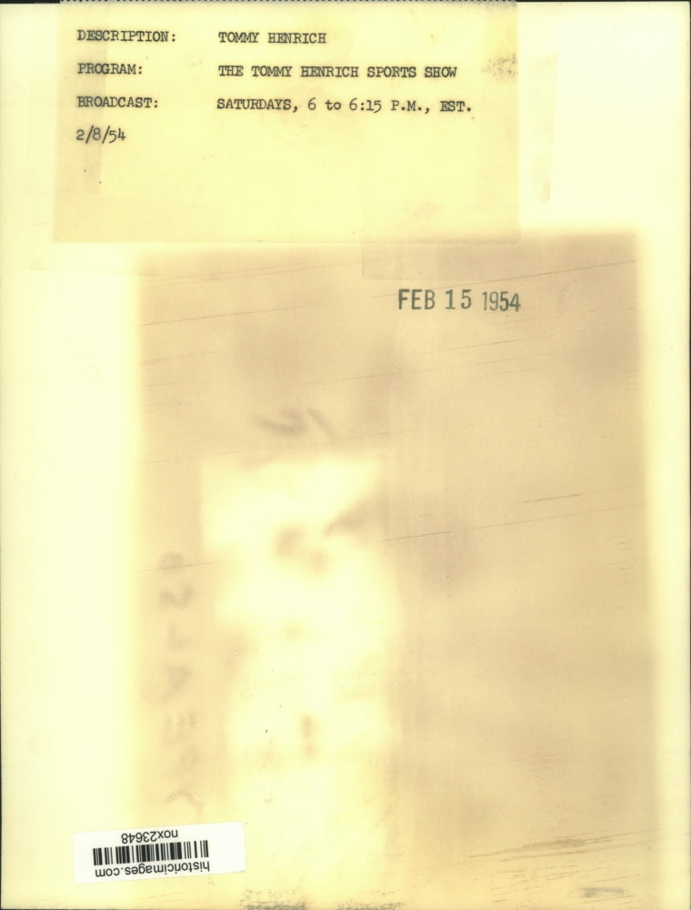 1954 Press Photo Tommy Henrich, "The Tommy Henrich Sports Show" - nox23648