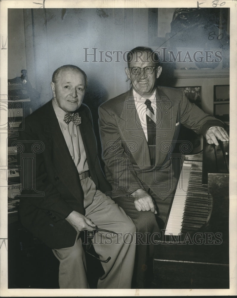 Load image into Gallery viewer, 1954 Press Photo Maestro Pierre Henrotte &amp; G. Gernon Brown, Recreation Orchestra
