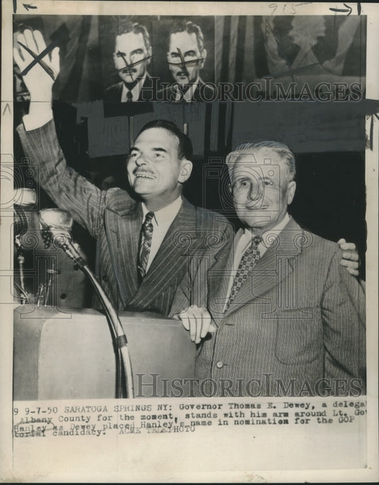 1950 Press Photo Governor Thomas E. Dewey and Lieutenant Governor Hanley