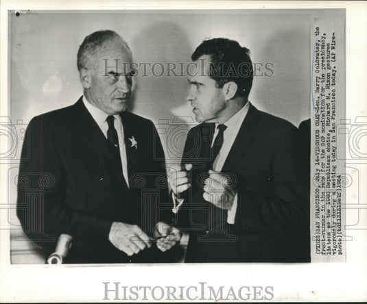 1964 Press Photo Senator Barry Goldwater with Richard M. Nixon, Republican Meet