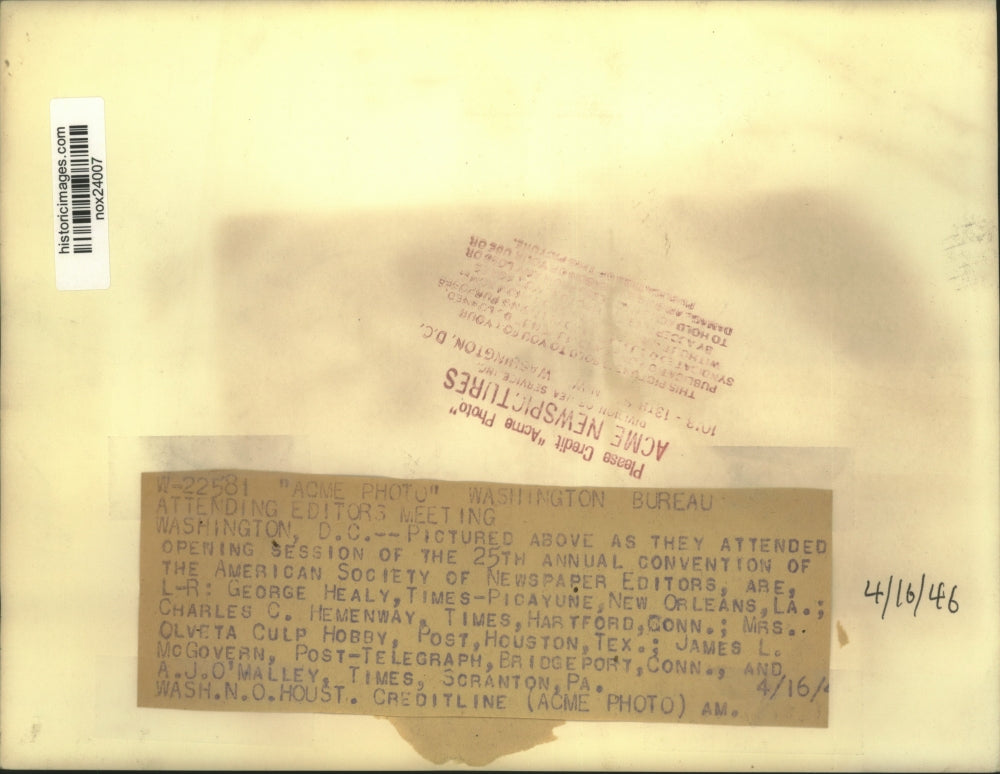 1946 Press Photo George Healy, Convention of American Society Newspaper Editors