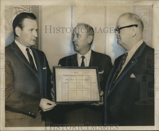 1958 Press Photo Three Men with the Multiple Sclerosis Society charter at event