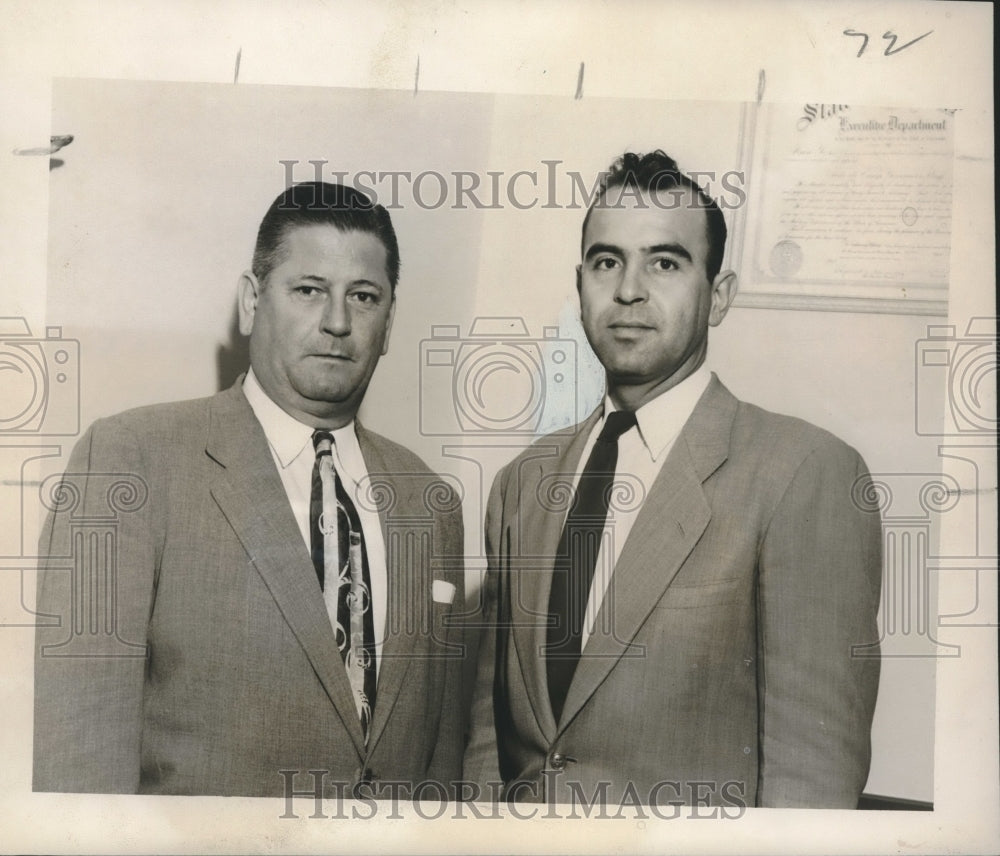 1954 Press Photo John M. Henry and Geo W. Lebourgeois, both of New Orleans