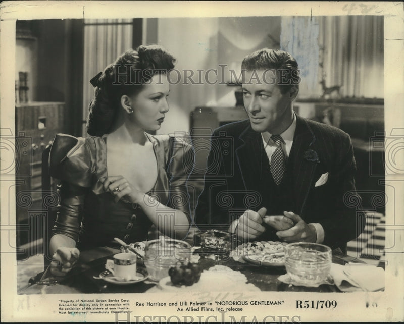 Load image into Gallery viewer, 1952 Press Photo Actors Rex Harrison and Lilli Palmer in "Notorious Gentlemen"
