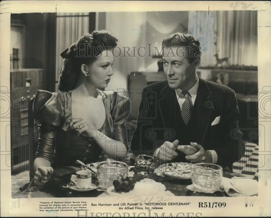 1952 Press Photo Actors Rex Harrison and Lilli Palmer in "Notorious Gentlemen"