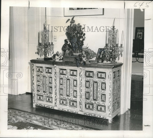 1956 Press Photo Furniture formerly belonging to wife of King Carol of Rumania