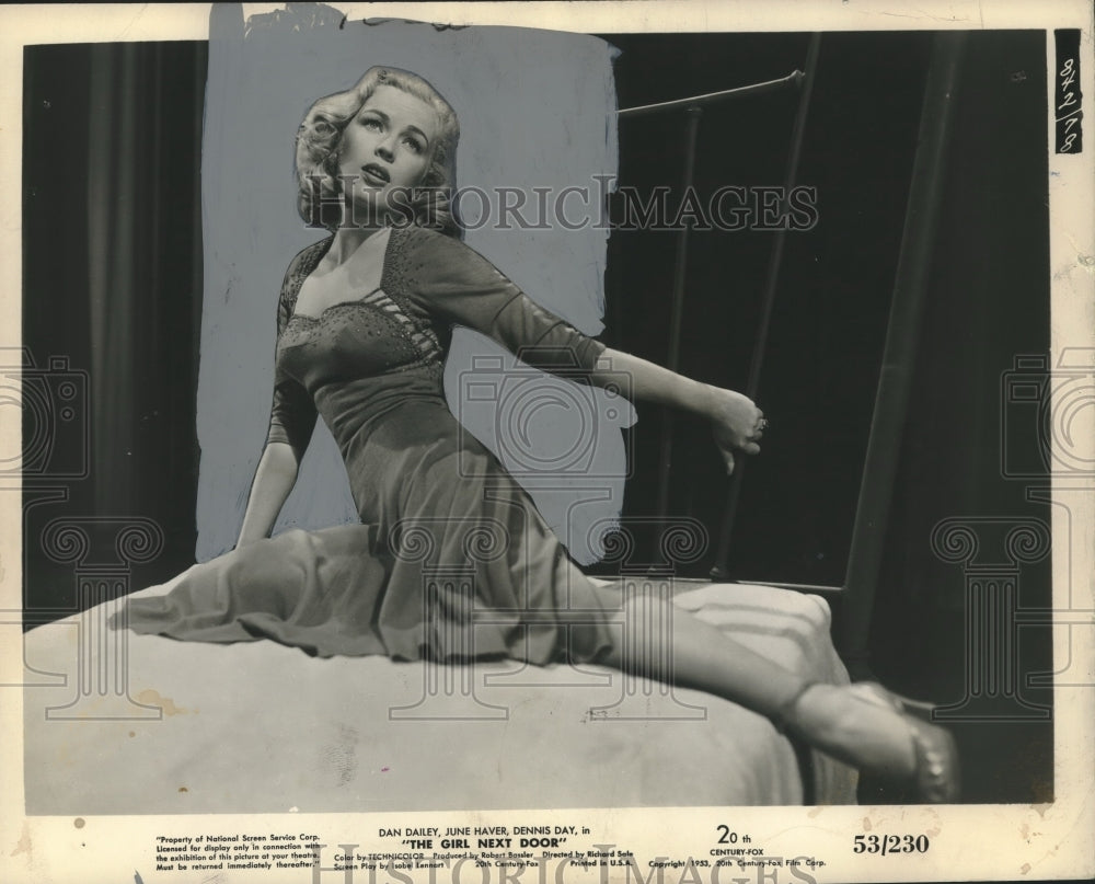 1953 Press Photo Actress June Haver in "The Girl Next Door Movie - nox24111