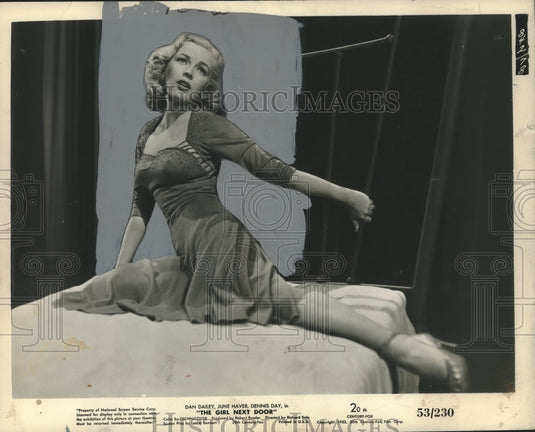 1953 Press Photo Actress June Haver in "The Girl Next Door Movie - nox24111
