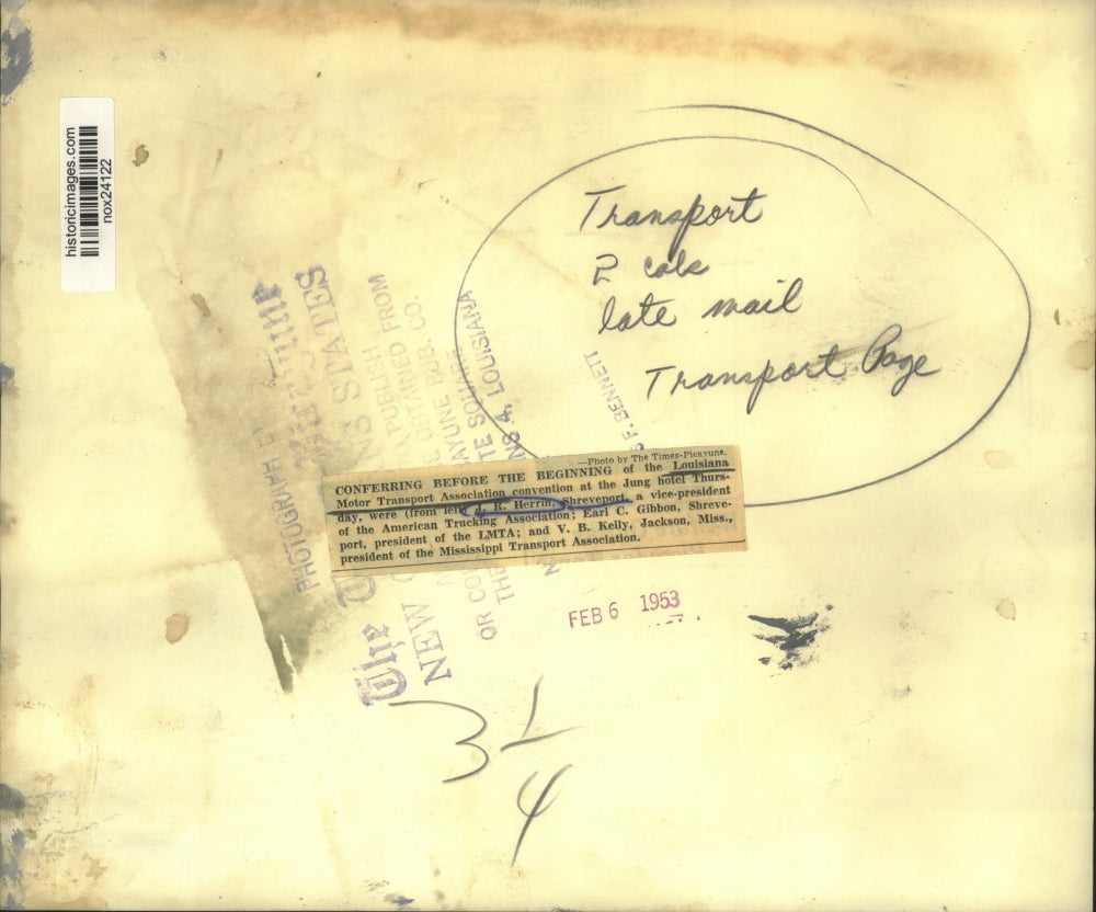 1953 Press Photo Three Attendees of the Louisiana Motor Transport Association