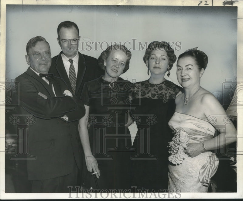 Load image into Gallery viewer, 1957 Press Photo Mr. and Mrs. John B. Herrin with Others at Event - nox24123
