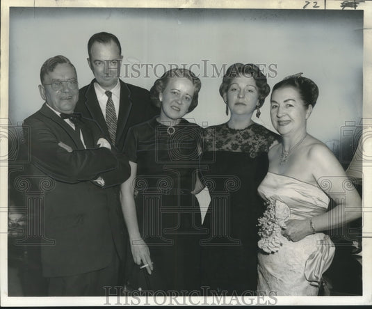 1957 Press Photo Mr. and Mrs. John B. Herrin with Others at Event - nox24123