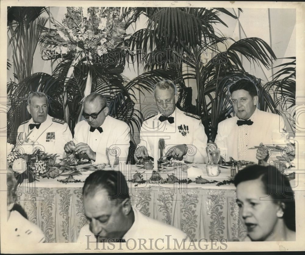 1956 Press Photo Armed Forces Day Banquet Participants, New Orleans - nox24319