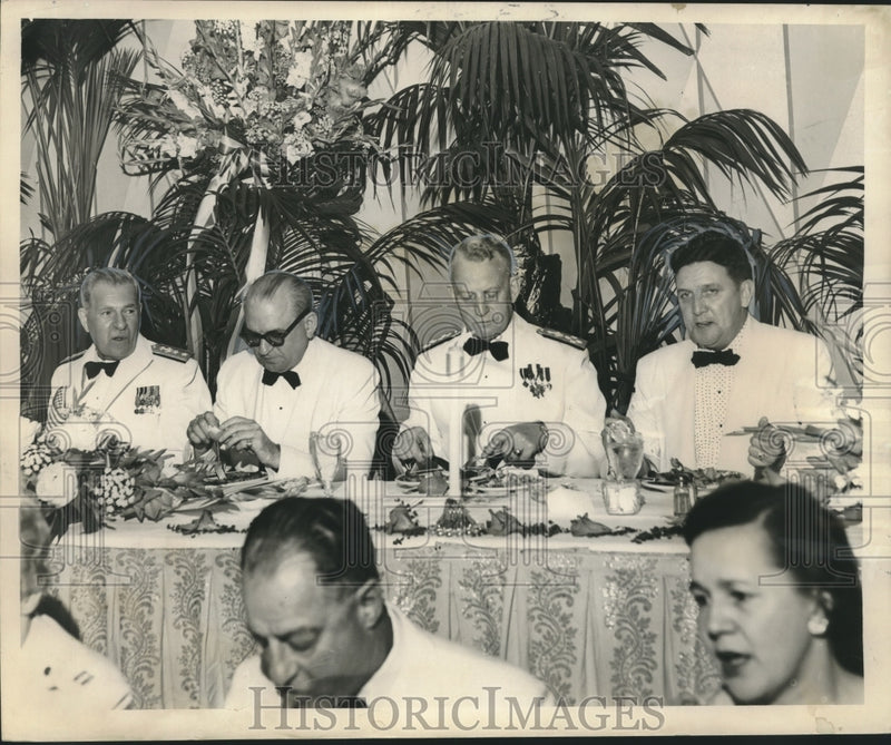 Load image into Gallery viewer, 1956 Press Photo Armed Forces Day Banquet Participants, New Orleans - nox24319
