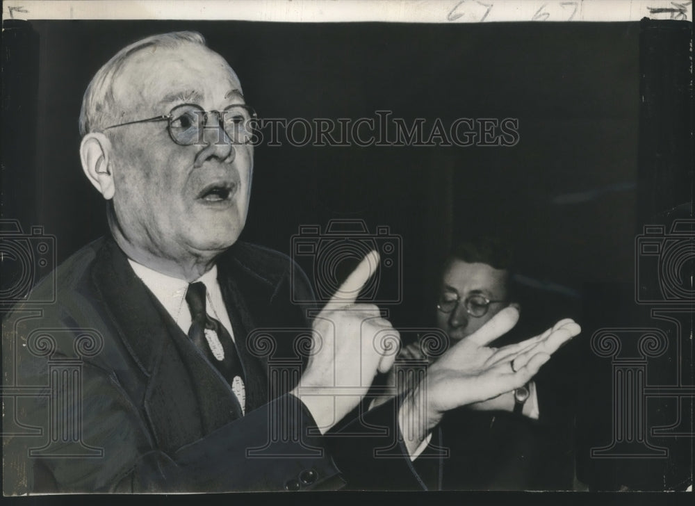 1949 Press Photo AFL boss William Green testifies, Washington against Labor Bill