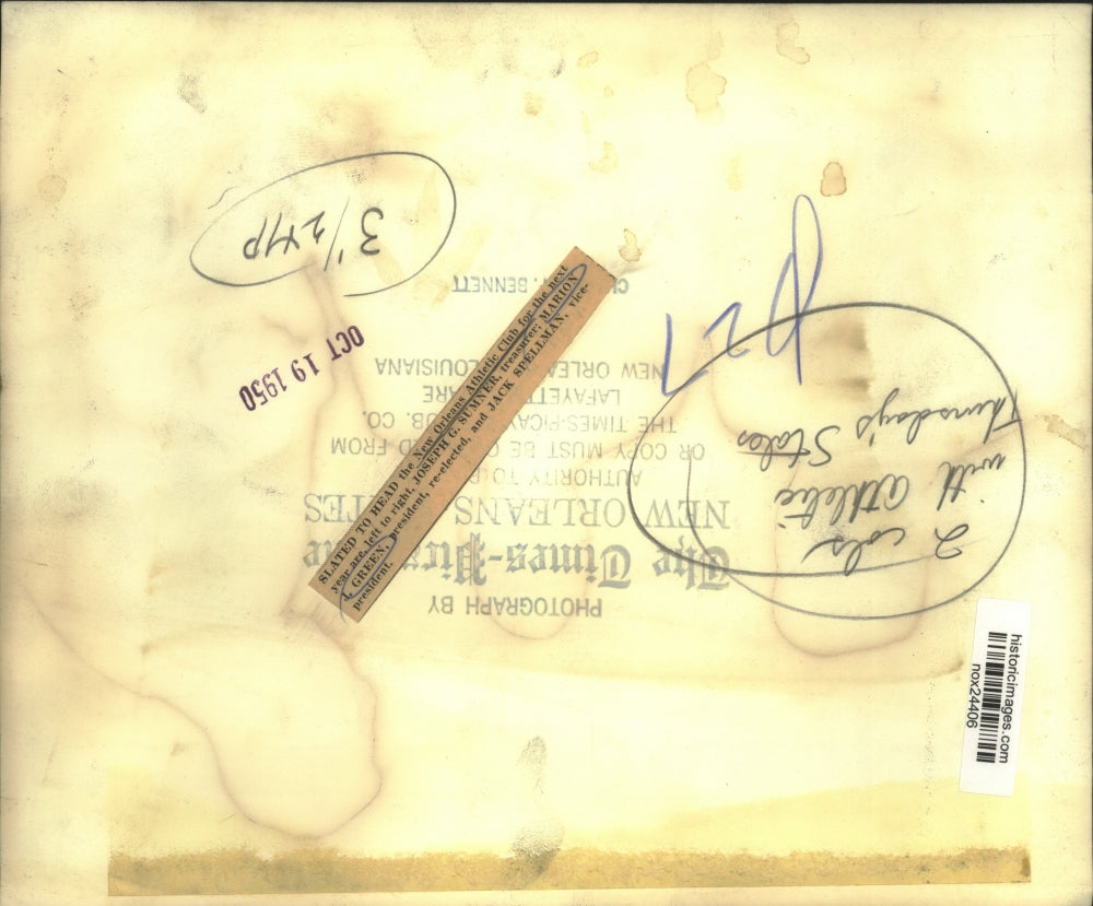 1950 Press Photo New Orleans Athletic Club President Marion L. Green, Others