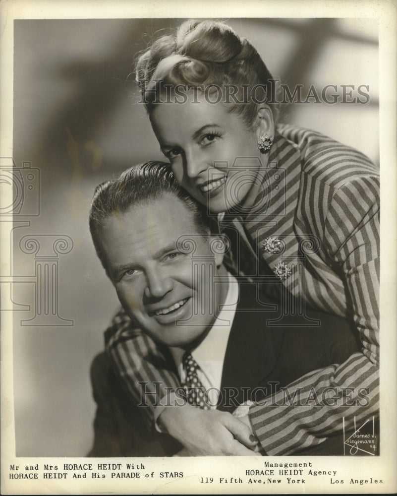 1949 Press Photo Mr. and Mrs. Horace Heidt of Parade of Stars - nox24667