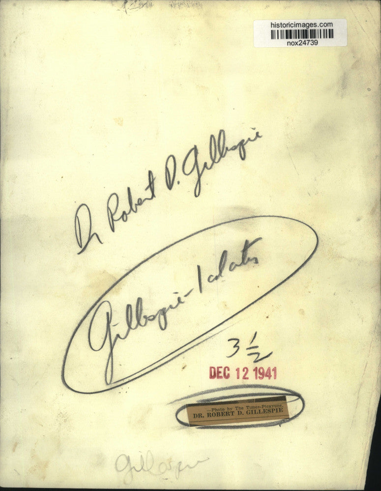1941 Press Photo Dr. Robert D. Gillespie - nox24739