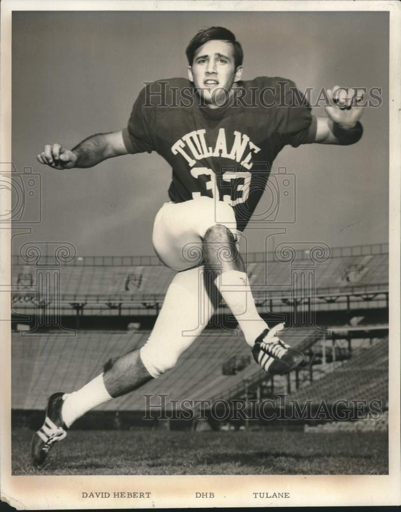 1970 Press Photo Tulane University Football Player David Hebert - nox24796