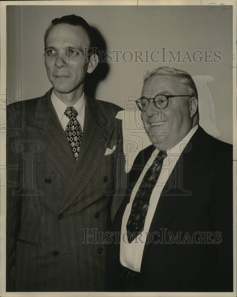 Load image into Gallery viewer, 1951 Press Photo Judge Hamlin with Loyola Alumnus, New Orleans - nox24866

