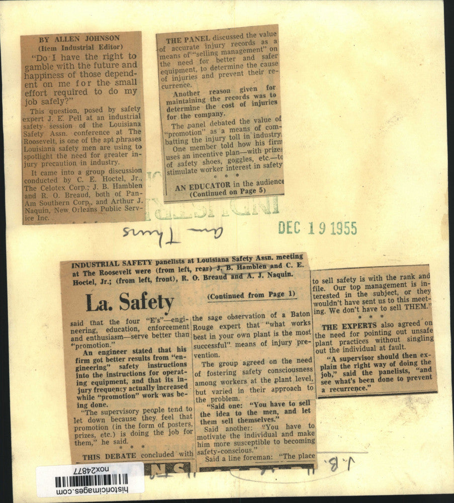 1955 Press Photo Louisiana Safety Association Meeting Panelists, New Orleans