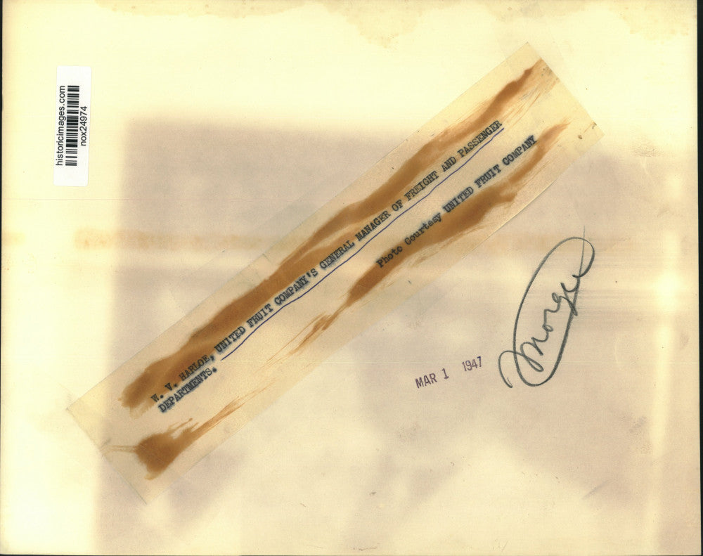 1947 Press Photo United Fruit Company Manager W.V. Harloe, New Orleans