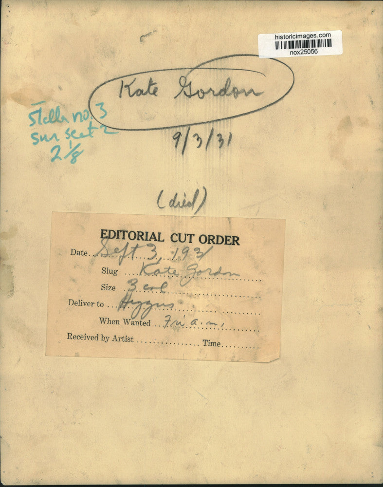 1931 Press Photo Kate Gordon - nox25056