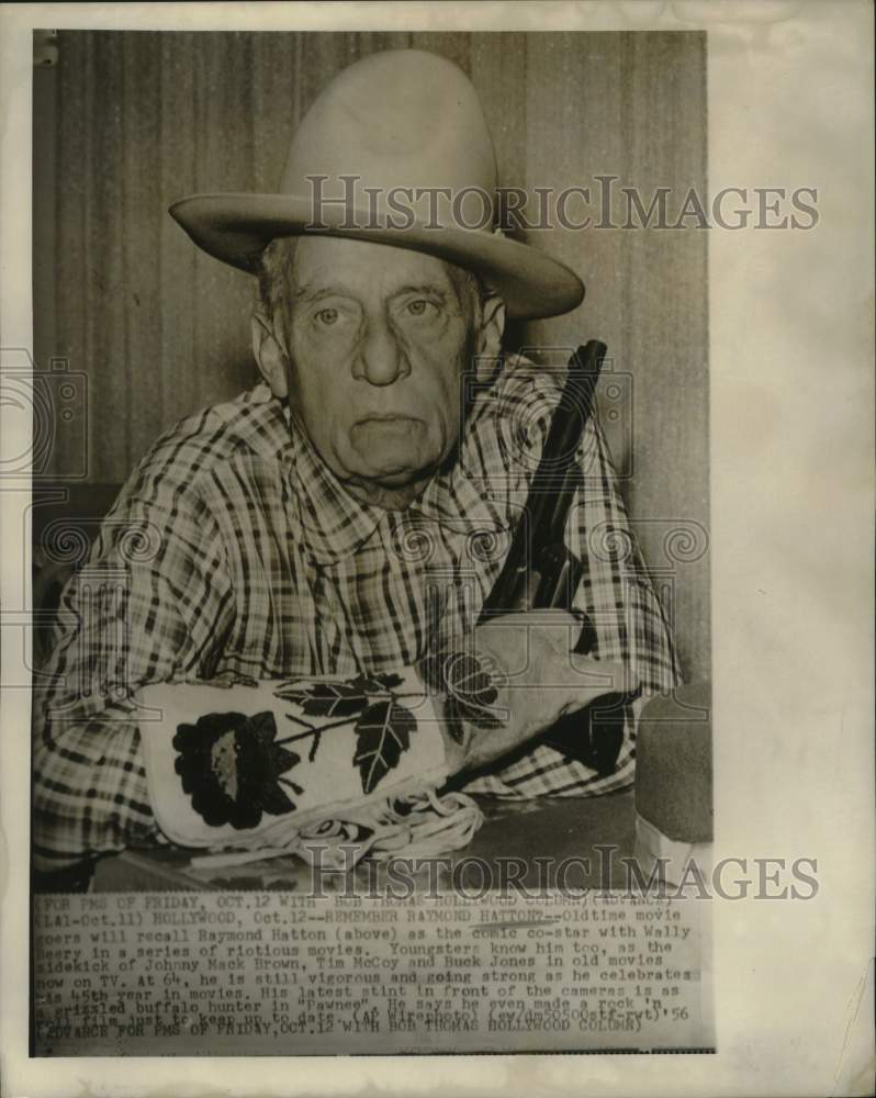 1956 Press Photo Actor Raymond Hatton in "Pawnee" - nox25162