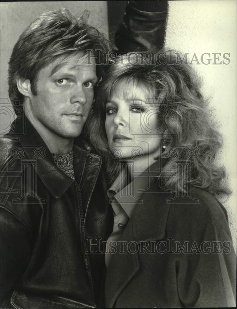 1987 Press Photo Actors Morgan Stevens, Lisa Hartman in "Roses are for the Rich"- Historic Images