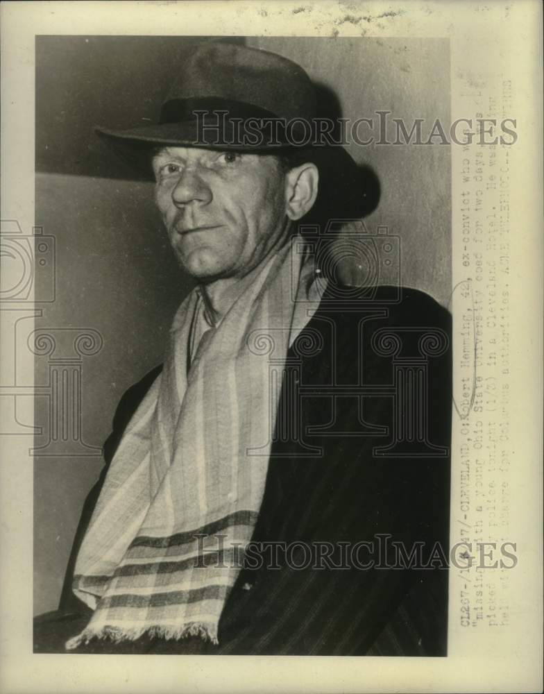1947 Press Photo Missing Ex-Convict, Robert Hemming, found in Cleveland, Ohio