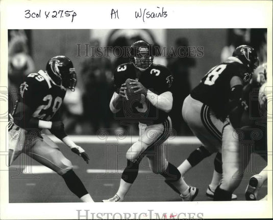 1993 Press Photo Atlanta Falcons Football Quarterback Bobby Hebert - nox25491