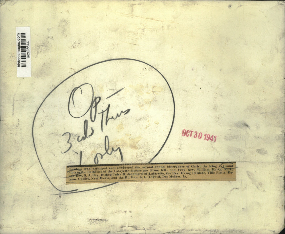 1941 Press Photo Christ the King Observance Leaders, Grand Coteau - nox25644