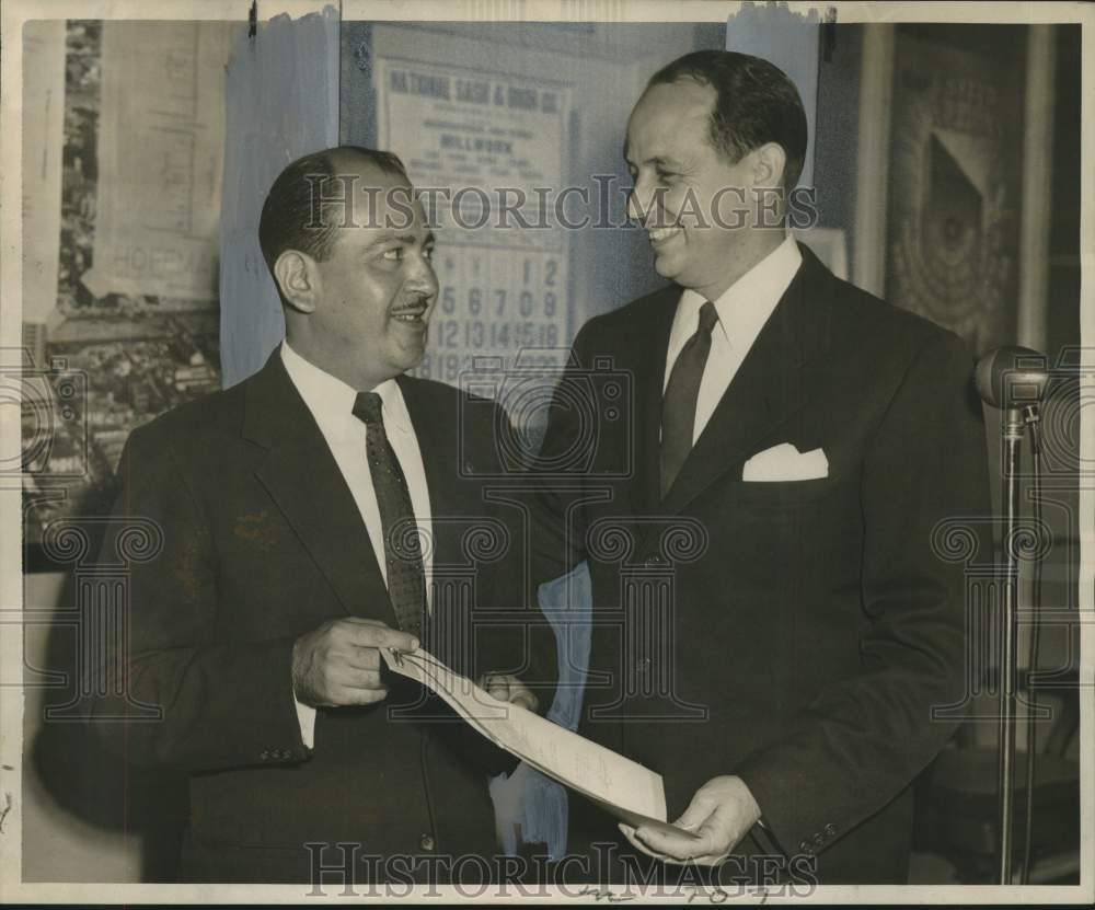 1955 Press Photo New Orleans Mayor with El Salvador Consul General - nox25713
