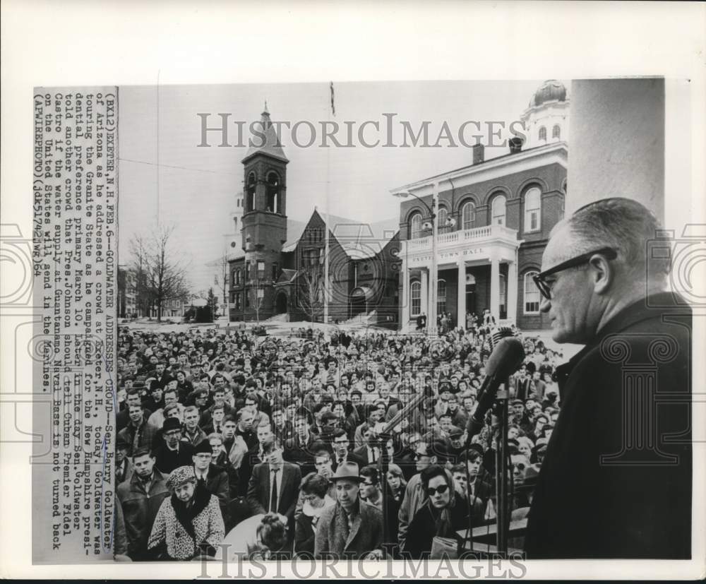 1964 Press Photo Presidential Hopeful Barry Goldwater Campaigns in New Hampshire
