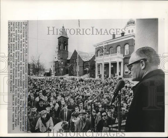 1964 Press Photo Presidential Hopeful Barry Goldwater Campaigns in New Hampshire